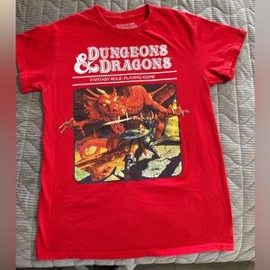 Dungeons & Dragons Red Graphic T-Shirt 100% Cotton Small